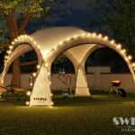 Pawilon, namiot ogrodowy 3,2 x 3,2 m LED - antracyt