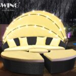 Wyspa ogrodowa 210 cm czarna LED
