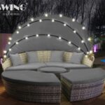 Wyspa ogrodowa 210 cm antracyt LED
