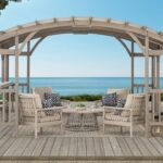 Pergola ogrodowa 4,3x3 m tarasowa drewniana jasno szara