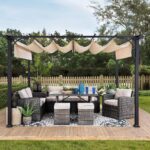 Pergola ogrodowa 2,8x3,6 m tarasowa Sunjoy beżowa