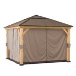 Zasłony do altany Sunjoy 3,35x3,35 m zapinane na zamek