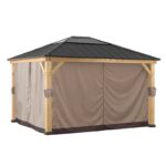 Zasłony do altany Sunjoy 3,9x4,5 m zapinane na zamek