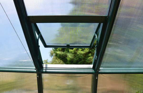 Szklarnia ogrodowa Rion 204x449 cm zielona z poliwęglanu 6mm okno3