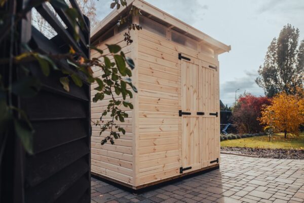 domek na narzędzia upyard 1,7x2 m naturalny widok z boku