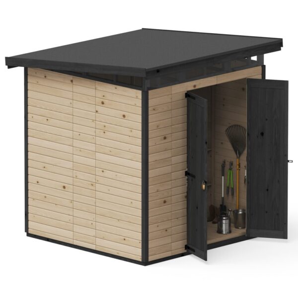 narzedziownia-2x2-brazowa upyard otwarte drzwi
