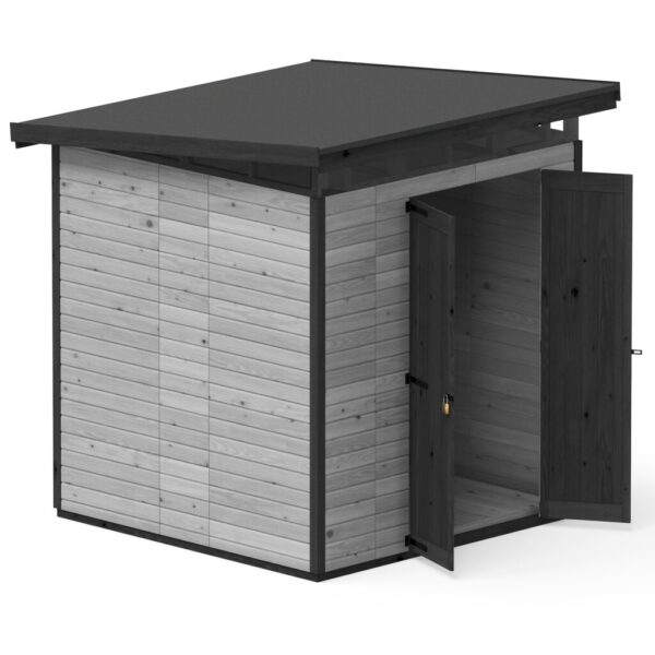 narzedziownia 2x2 szara otwarte drzwi