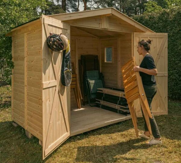 narzedziownia-upyard-17x24-m-naturalna-bez-impregnacji szopka w użytkowaniu