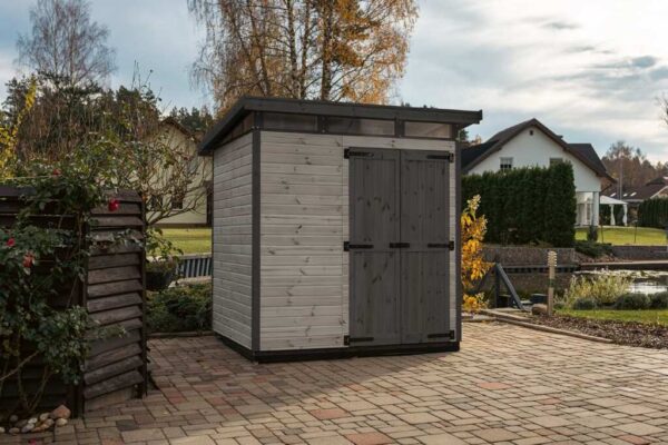 domek-na-narzedzia-upyard-17x2-m-szary od frontu