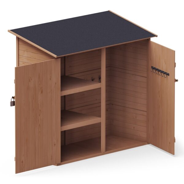 domek-narzedziowy-upyard-15x07-upyard-brazowy otwarta