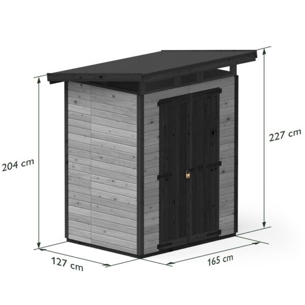 domek narzędziowy upyard 1,6x1,3 m szary wymiary