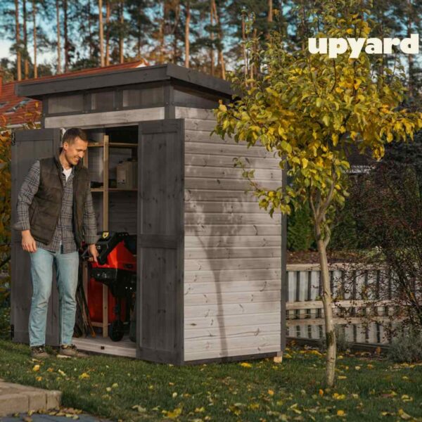 domek narzędziowy upyard 1,6x1,3 m szary domek w użytkowaniu