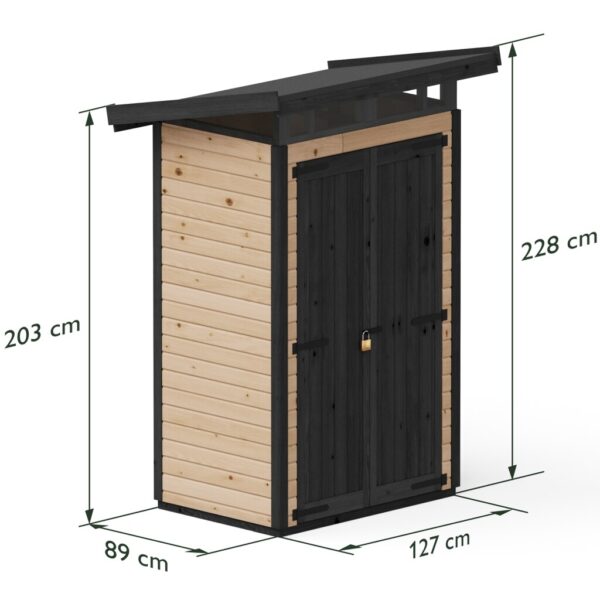 narzedziownia 1,3x0,9m upyard wymiary brazowa