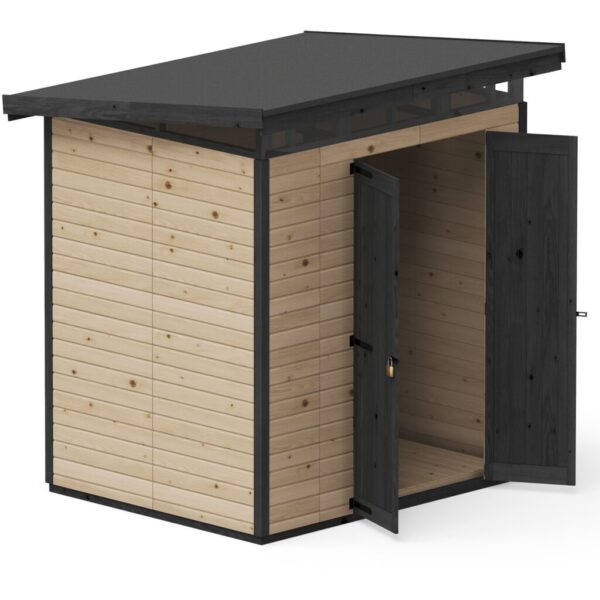 upyard-narzedziownia-domek-na-narzedzia-17x2-brazowy otwarta szopka
