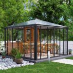 Altana ogrodowa 3,6x3,6 m Palram ogród zimowy aluminium szary