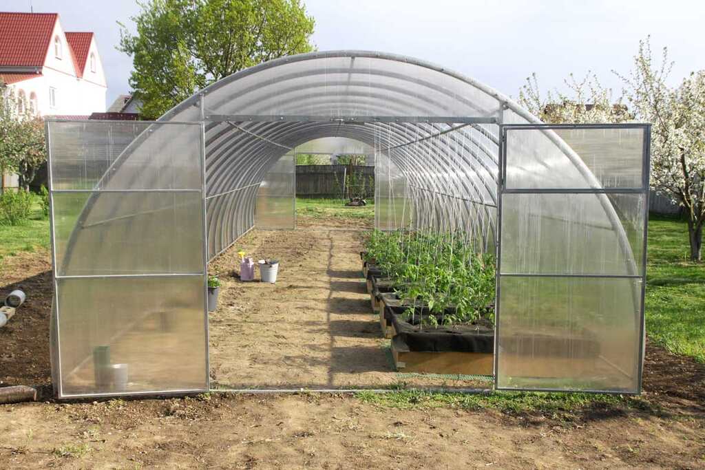 szklarnia-zofia szerokość 4 m poliwęglan komorowy 6mm front otwarty