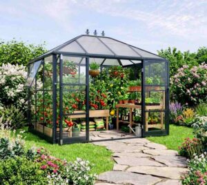 Ogród zimowy 2,1x2,8 m szklarnia ogrodowa z fundamentem Westmann