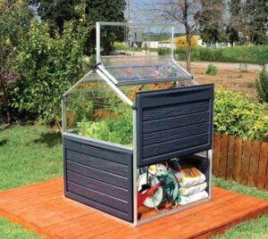 Mini-szklarnia-Plant-Inn-ze-schowkiem-120-x-120-cm-Palram przydatny schowek