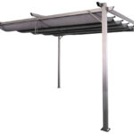 Pergola ogrodowa 3x4 m szara stalowa przesuwny dach
