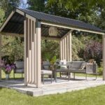 Altana ogrodowa 3x3,7 m SOJAG Lito aluminium stal imitacja drewna