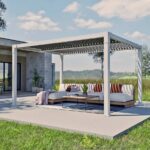 Pergola ogrodowa 3x4 m Sojag aluminium lamele jasny szary