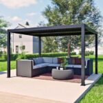 Pergola ogrodowa 3x3,6 m stal lamele czarna Sojag Milo