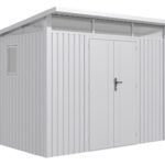 Domek narzędziowy 2,9x2,5 m domek ogrodowy srebrny stal