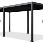 Pergola ogrodowa 3x5,8 m tarasowa stalowa antracyt lamele