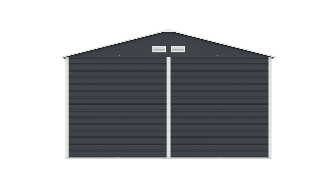 domek-ogrodowy-domek-narzedziowy-1300-340-x-380-cm-antracytowy widok od tyłu