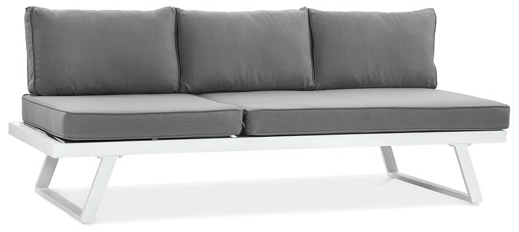 narożnik ogrodowy modułowy aluminiowy biały szary premium kanapa