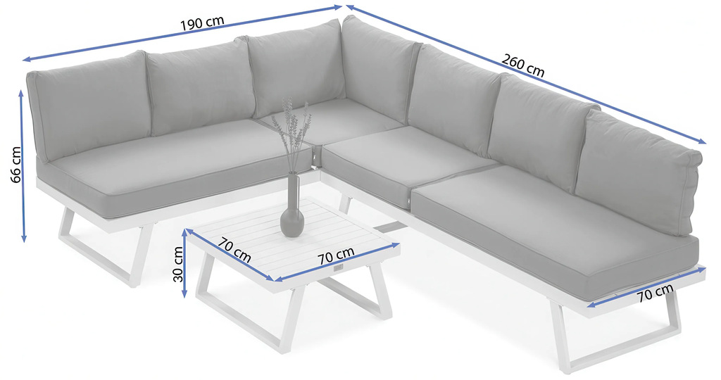 narożnik ogrodowy modułowy aluminiowy biały szary premium wymiary