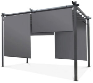 pergola-tarasowa-3-x-4-m-sprint-szara-z-przesuwnym-dachem-i-roletami zdjęcie glowne