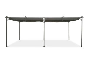 pergola tarasowa 3 x 6 m pergola ogrodowa sprint szara przesuwny dach zasunięty caly dach