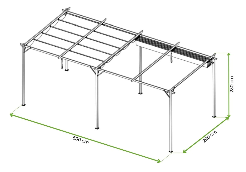 pergola tarasowa 3 x 6 m pergola ogrodowa sprint szara przesuwny dach wymiary