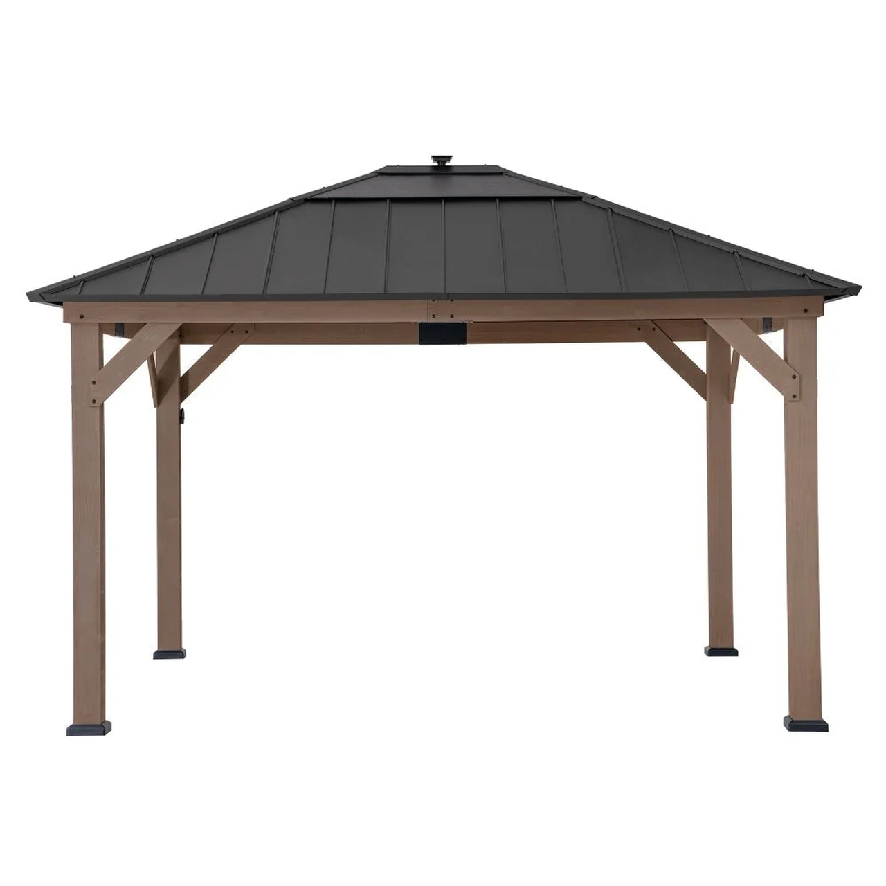 A102005891_altana-ogrodowa-Sunjoy-33x39-m-solar-LED-cedr-drewno-ze-swietlikiem od frontu