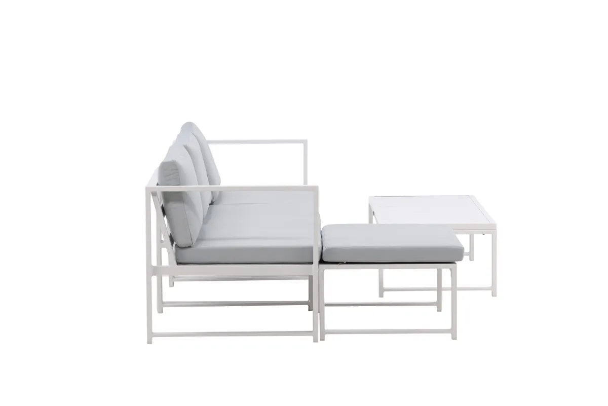 Venture-Home-Salvador-9555-400-naroznik-ogrodowy-ze-stolikiem-kawowym-aluminium-bialy widok z boku