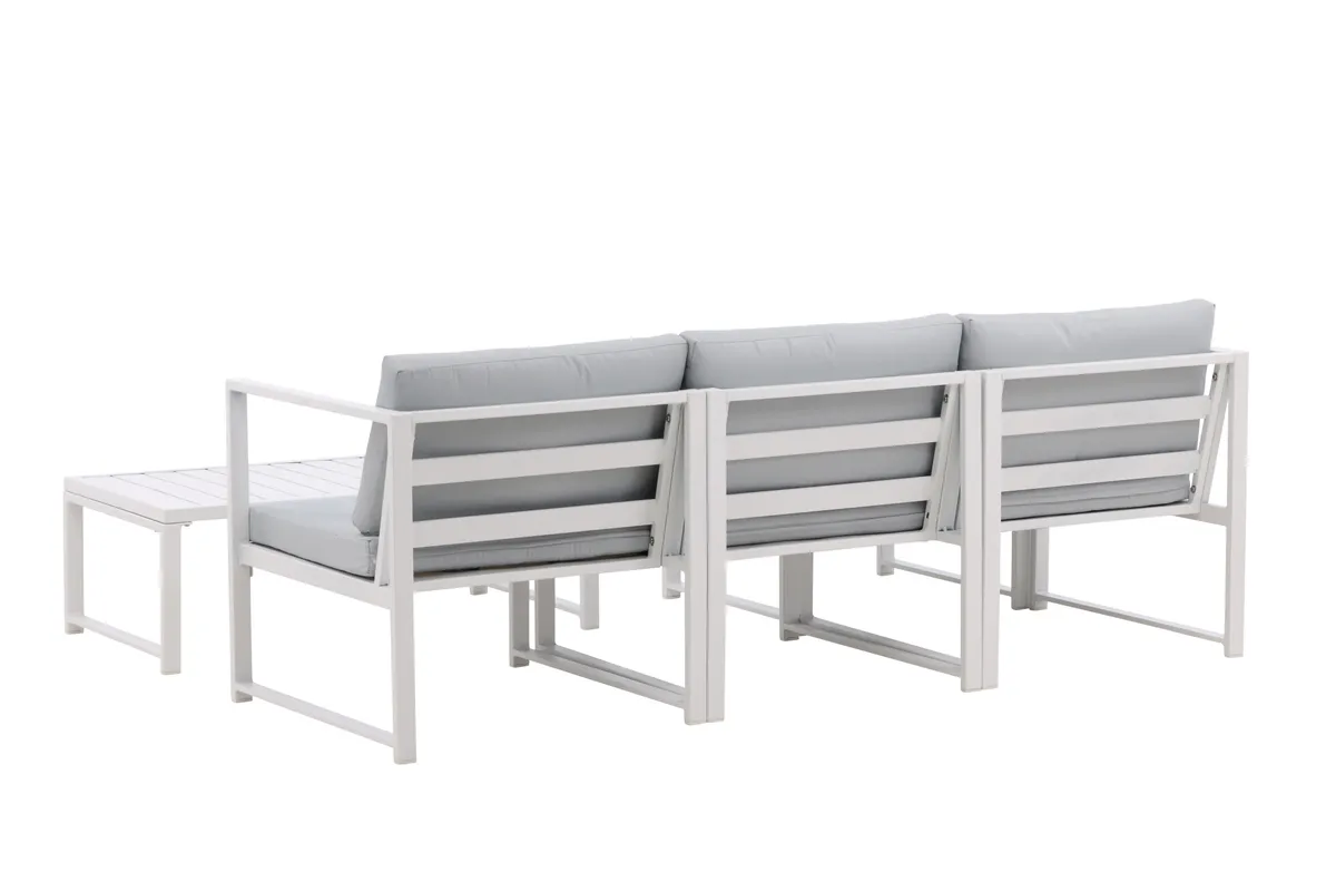 Venture-Home-Salvador-9555-400-naroznik-ogrodowy-ze-stolikiem-kawowym-aluminium-bialy widok od tyłu pod innym katem