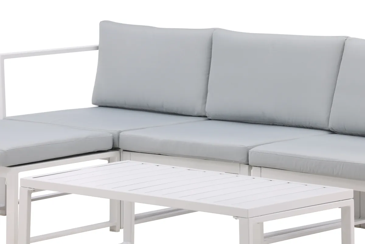 Venture-Home-Salvador-9555-400-naroznik-ogrodowy-ze-stolikiem-kawowym-aluminium-bialy poduszki